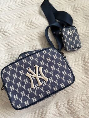 Navy Crossbody Bag with Detachable Pouch